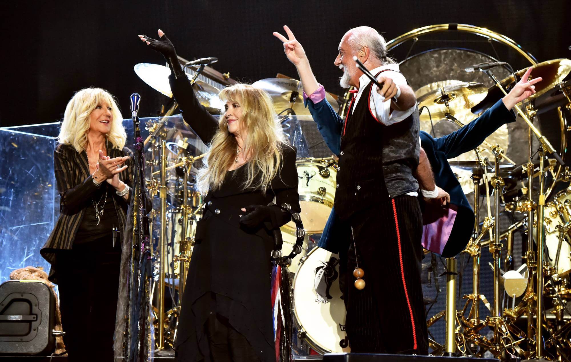 Christine McVie, Stevie Nicks, and Mick Fleetwood of Fleetwood Mac