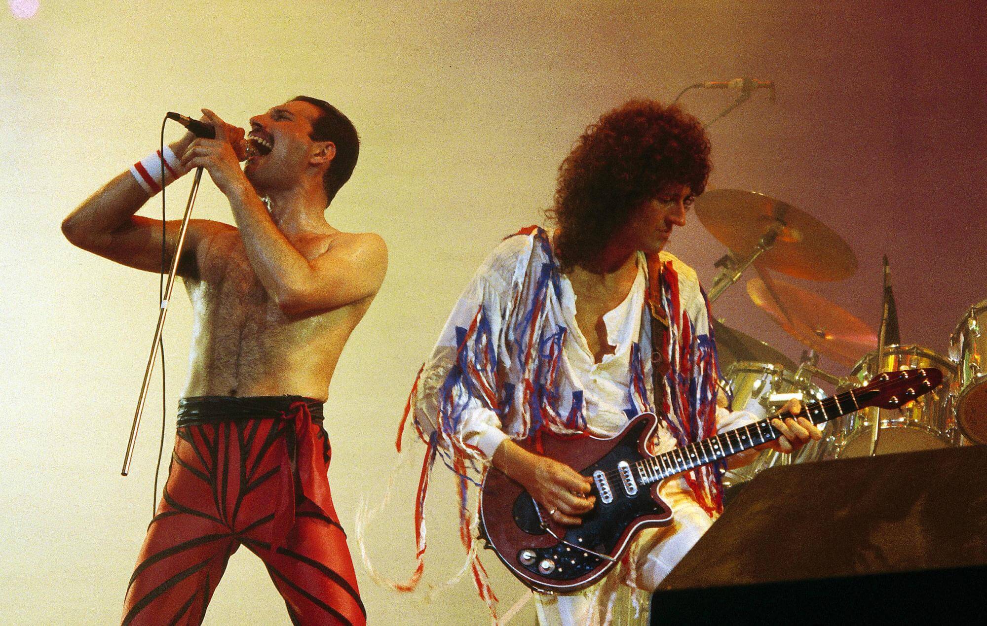 Freddie Mercury and Brian May of Queen 