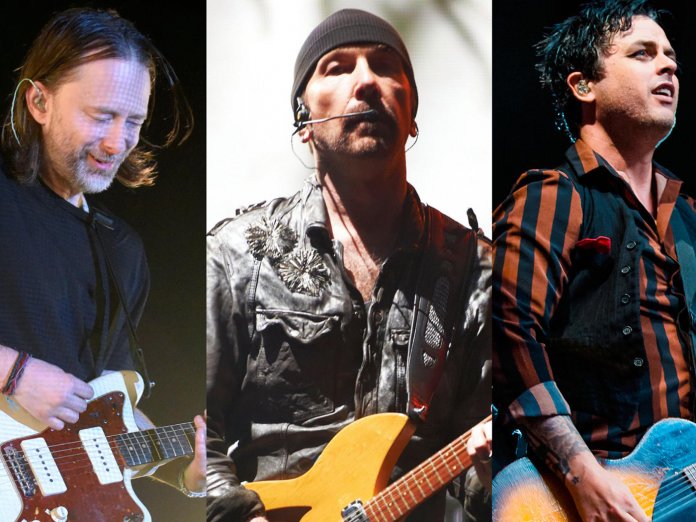 Thom Yorke of Radiohead; The Edge of U2; Bille Joe Armstrong of Green Day