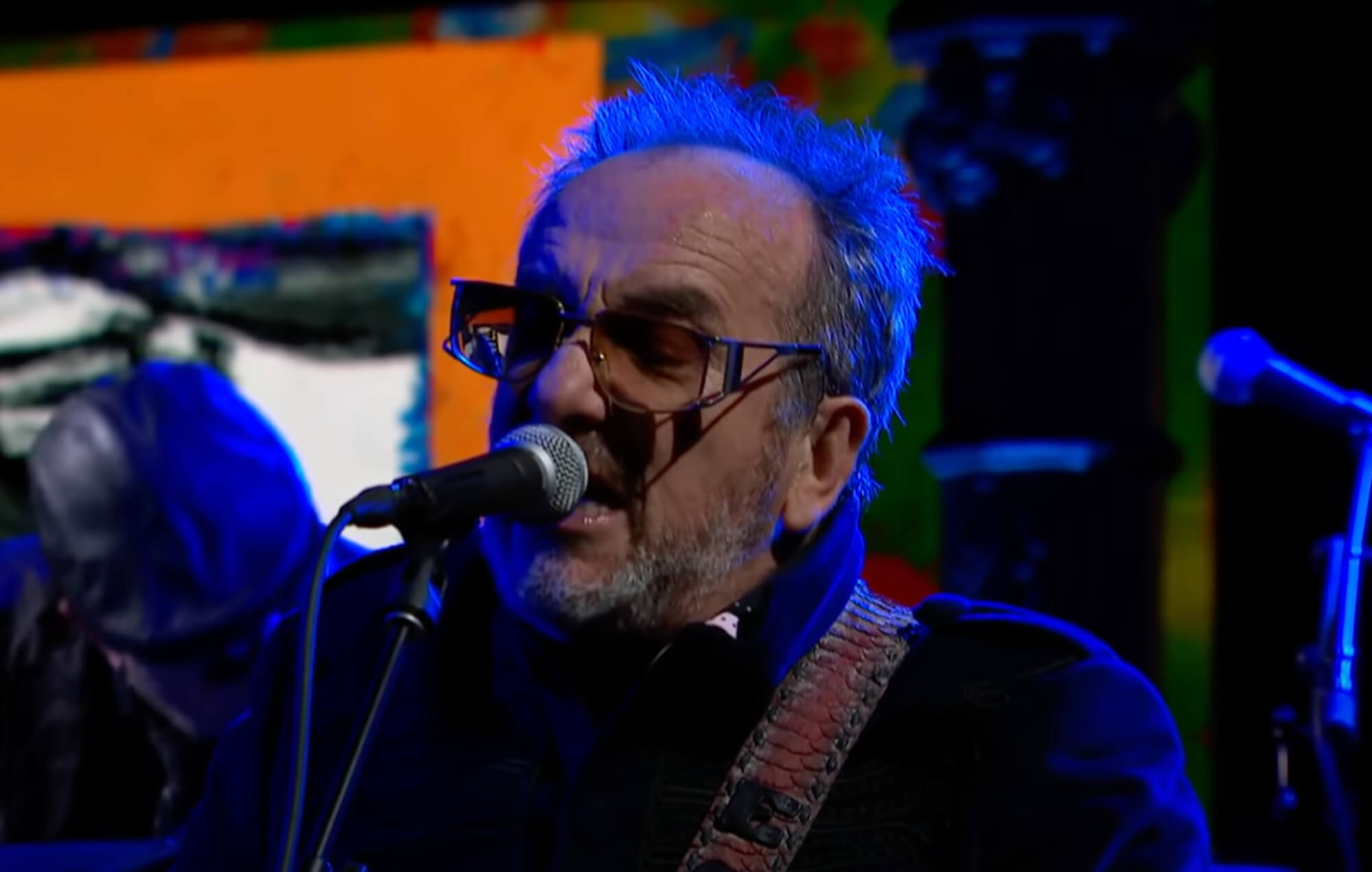 Watch Elvis Costello perform impromptu medley of songs on Colbert