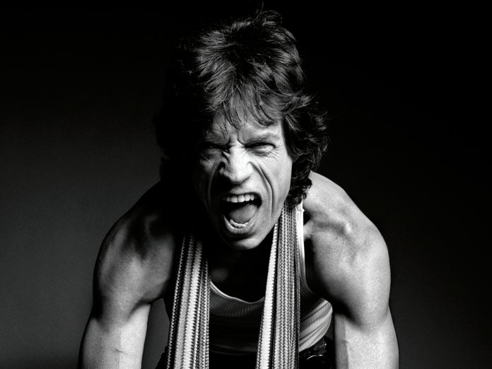 Mick Jagger black-and-white press shot