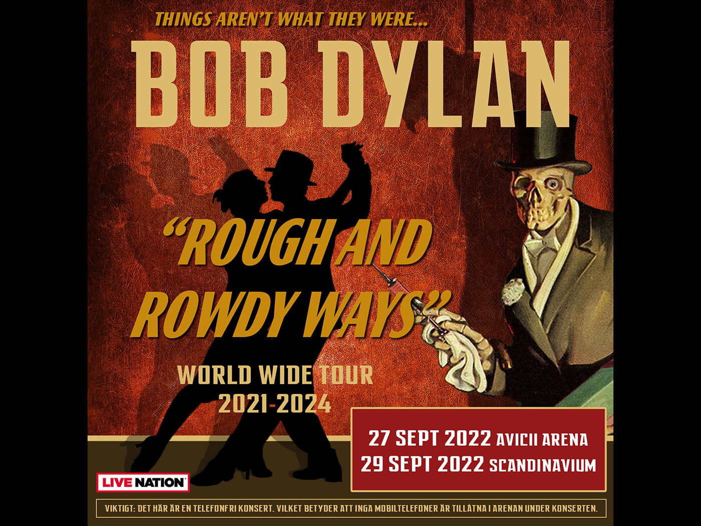 Bob Dylan’s Rough And Rowdy Ways Tour continues! Show 3: Gothenburg