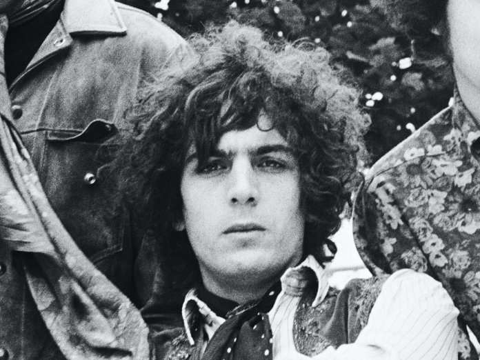 a black and white photograph of Syd Barrett in 1967