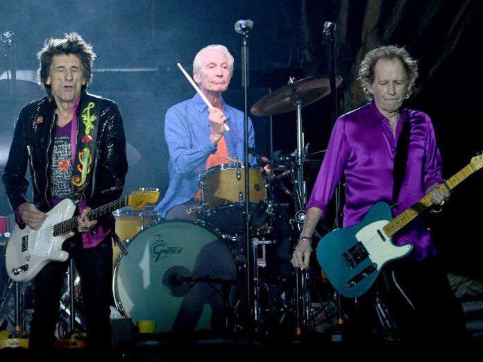 Ronnie Wood, Charlie Watts and Keith Richards of The Rolling Stones