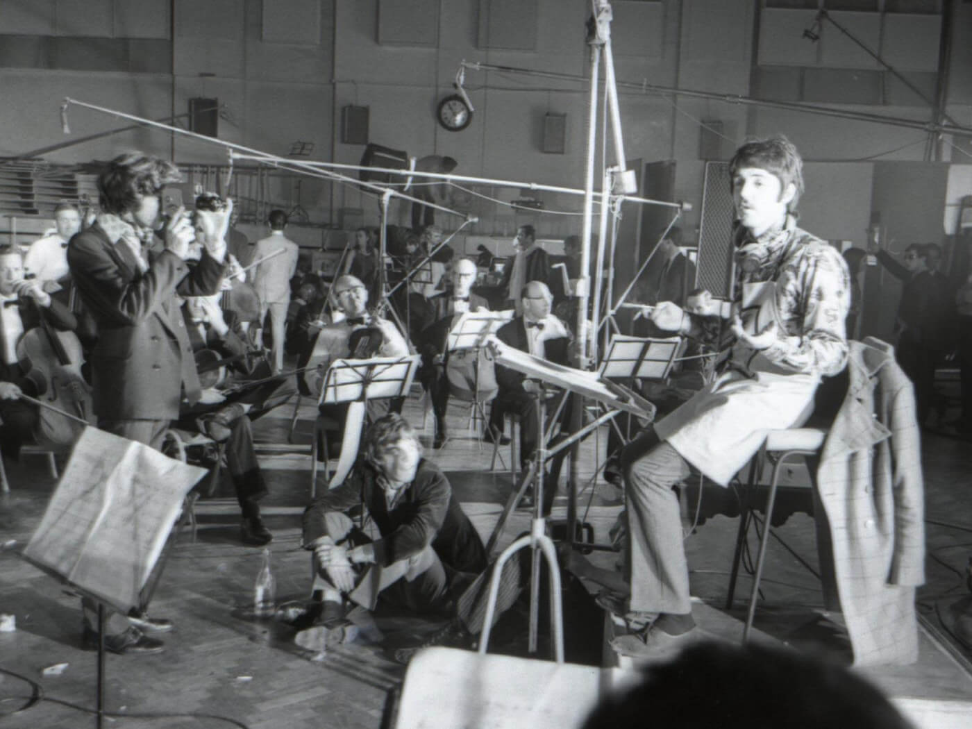 Paul McCartney during the recording of 'A Day In The Life' at Abbey Road