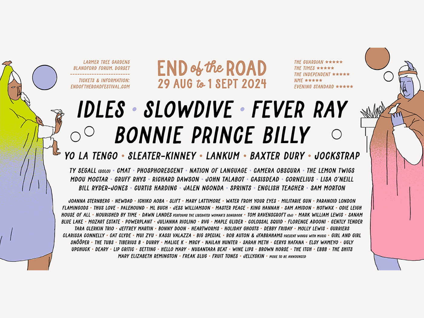 IDLES, Slowdive, Lankum, Bonnie “Prince” Billy et plus pour le End Of The Road Festival 2024