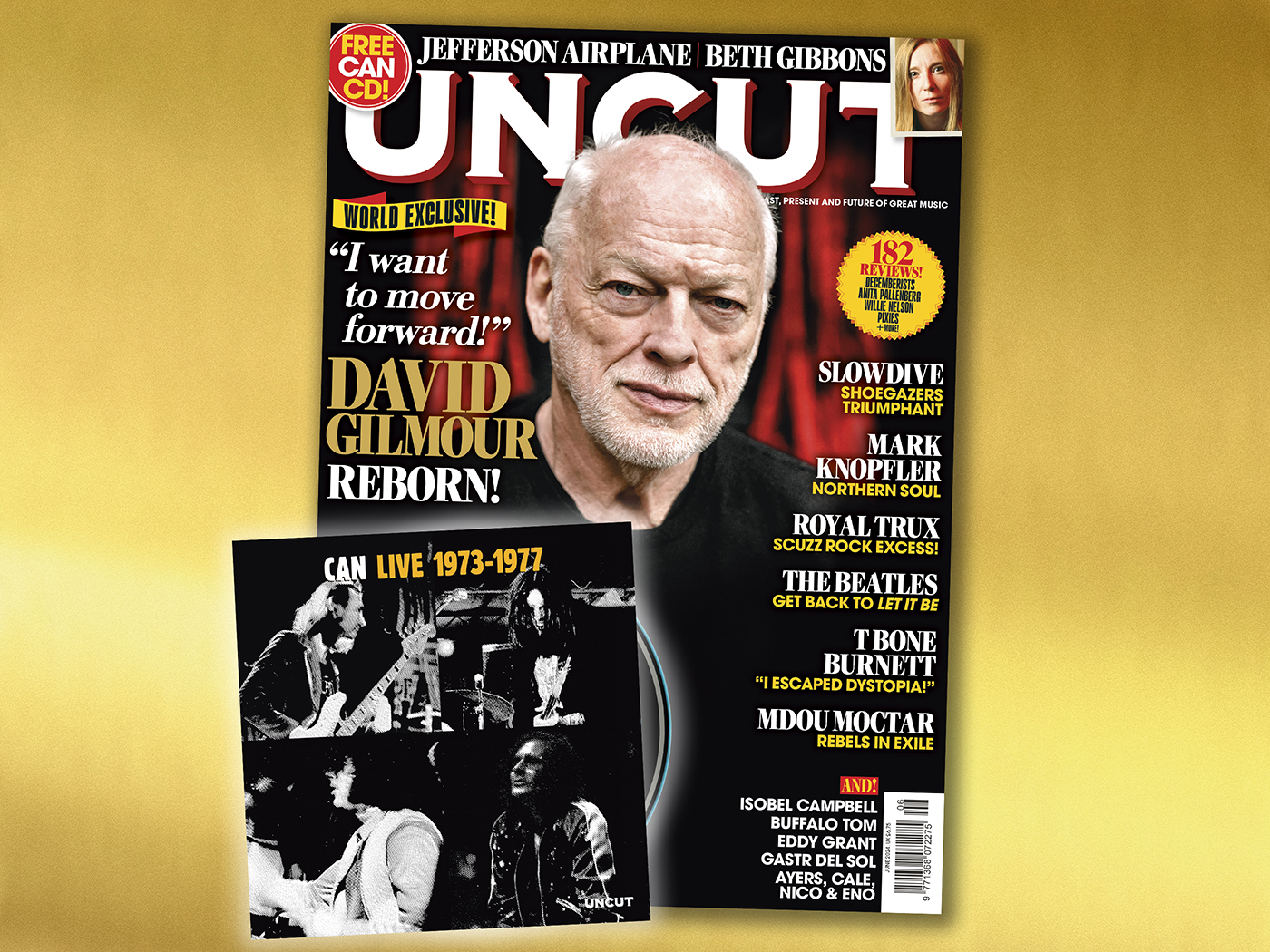 Une exclusivité mondiale de David Gilmour, un CD Can, Beth Gibbons, T Bone Burnett, Slowdive et plus encore dans le nouveau Uncut